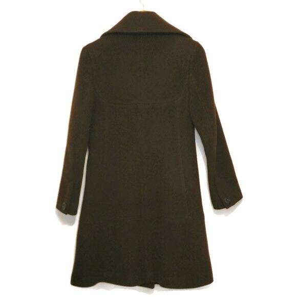Searle Wool Mohair Double Breasted Wide Collar Brown A Line Coat Size 2 - Picture 7 of 16